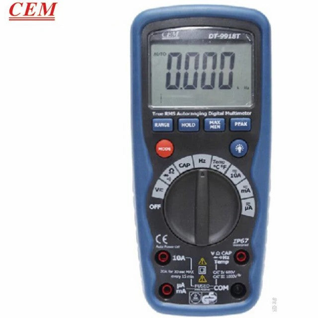 CEM DT-9918 DT-9918T Digital True RMS Multimeter Power Measurable Temperature Resistance Capacitance Frequency Maintenance CEM DT-9918 DT-9918T Digital True RMS Multimeter Power Measurable Temperature Resistance Capacitance Frequency Maintenance